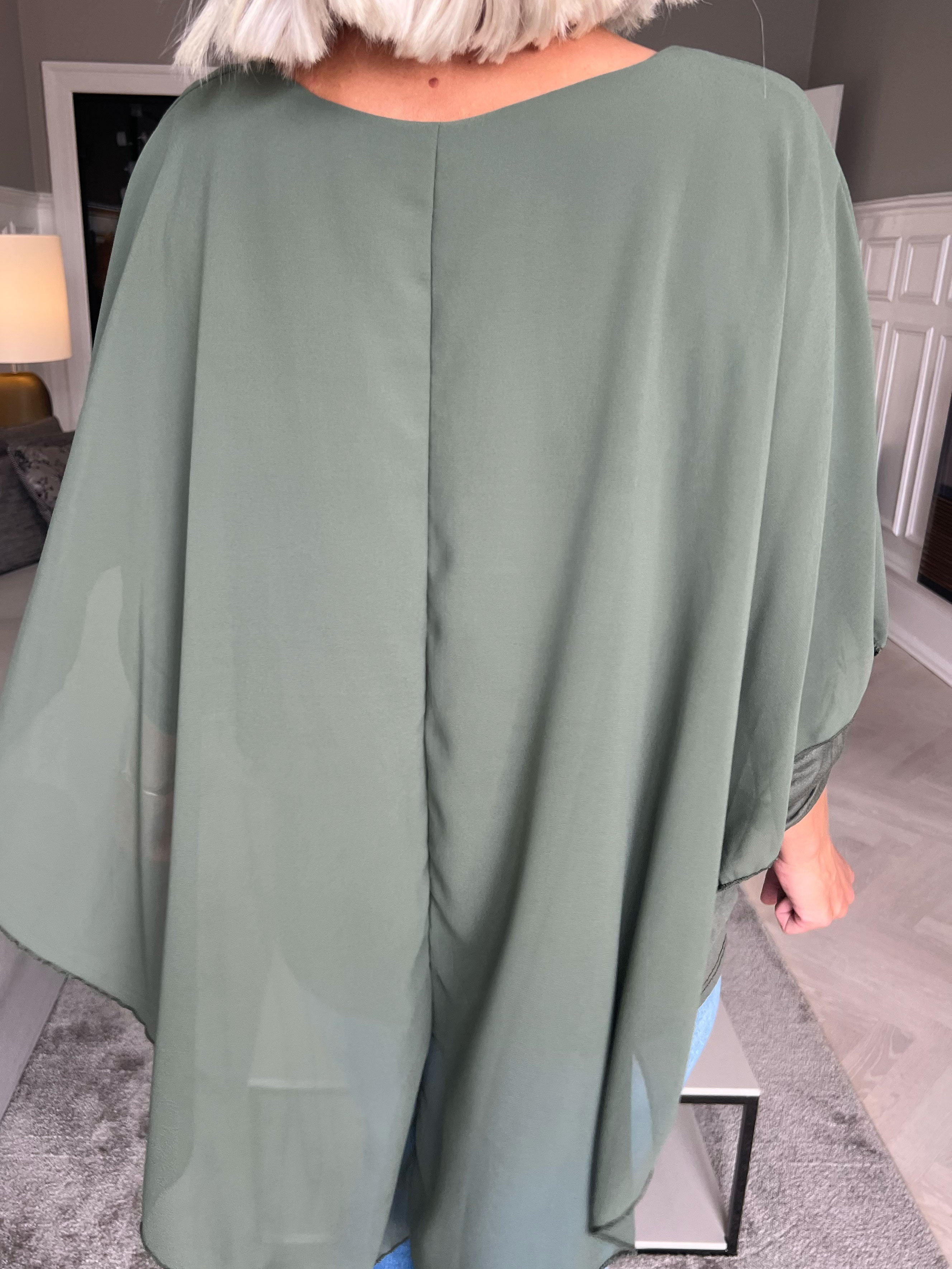 Kenya Shirt - Tunika med chiffonglager